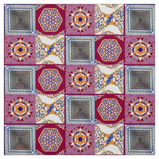Azulejos with a modern twist fabric