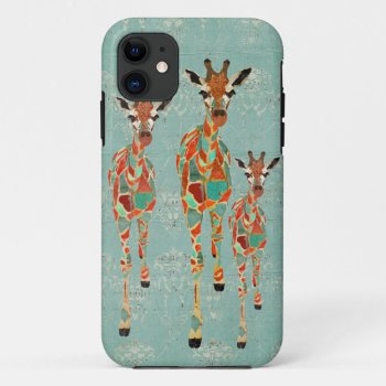 Azure & Amber Giraffes Iphone Case by Greyszoo at Zazzle