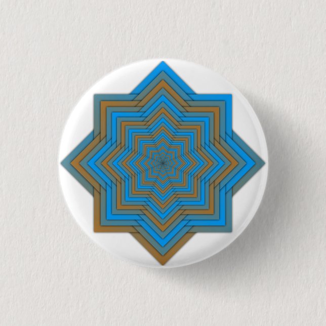 Azure and Ember Star Button (Front)