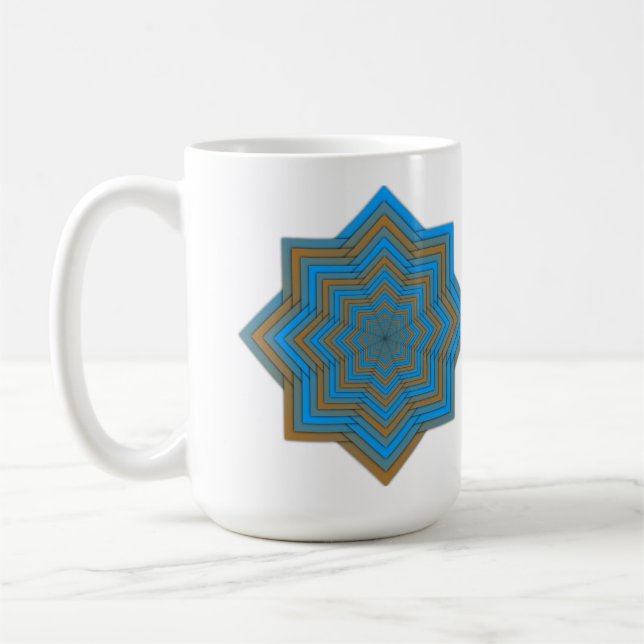 Azure and Ember Star Coffee Mug (Left)