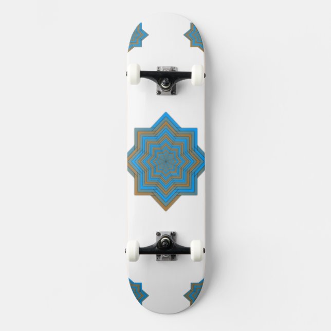 Azure and Ember Star Skateboard (Front)