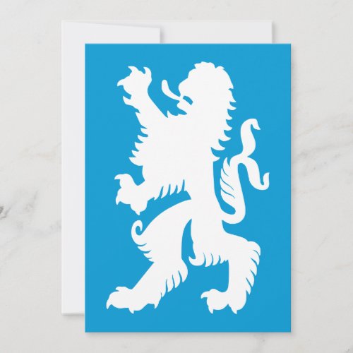 Azure and White Bavarian Lion Custom Invitation