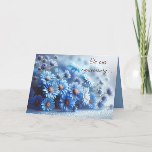 Azure Aster Flowers Collection _ Anniversary Card