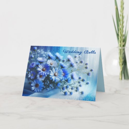 Azure Aster Flowers Collection _ Wedding Card