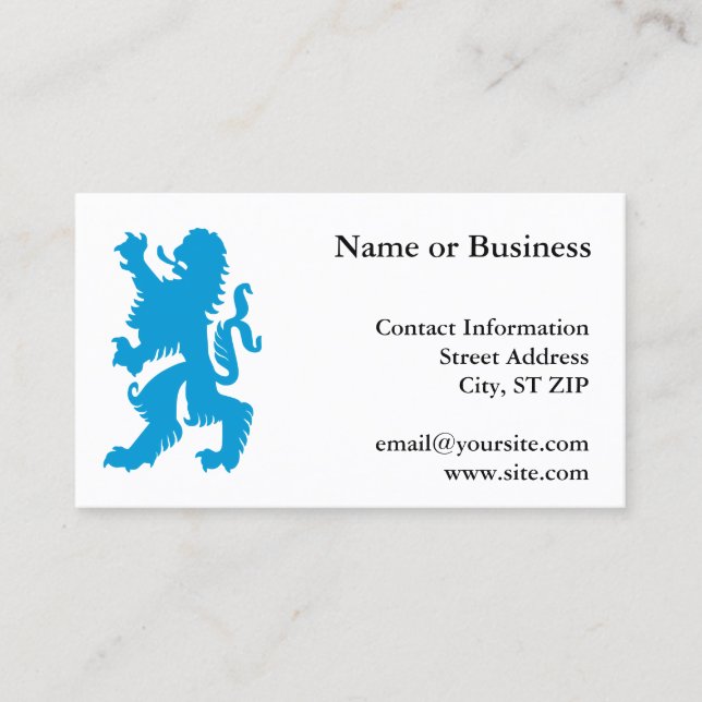 Azure Bavarian Lion Business Card (Front)