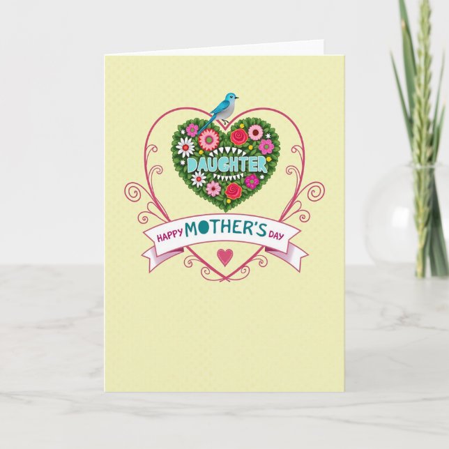 Azure Bird Mothers Day Daughter Card (Front)