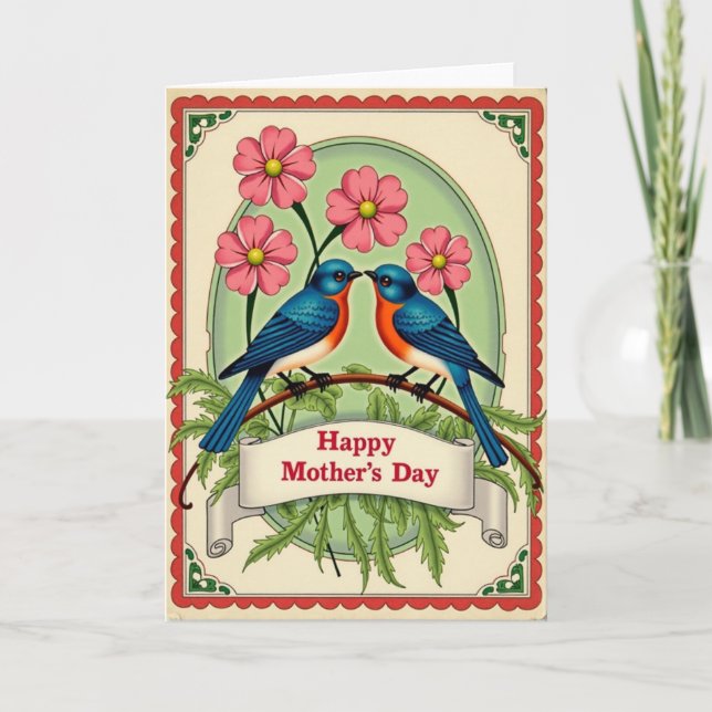 Azure Birds Mothers Day Art Card (Front)