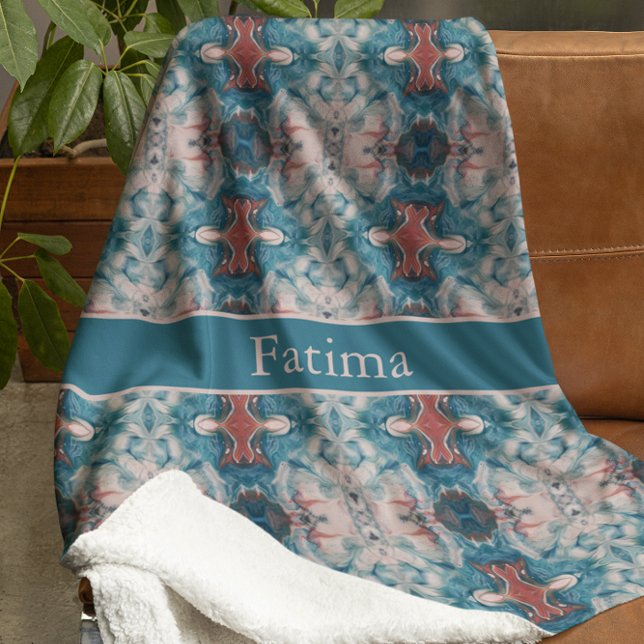 Azure Bloom, custom Fleece Blanket (Creator Uploaded)