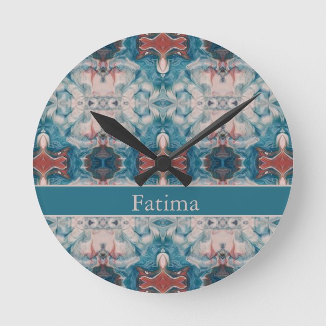 Azure Bloom, custom Round Clock (Front)