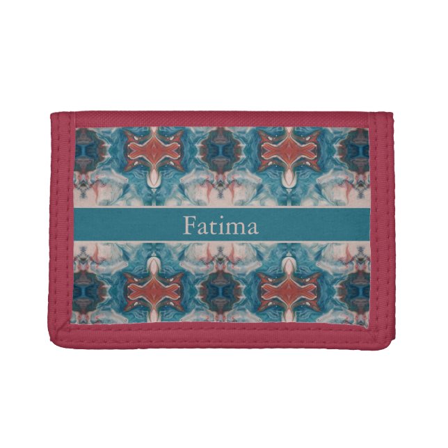 Azure Bloom, custom Tri-fold Wallet (Front)