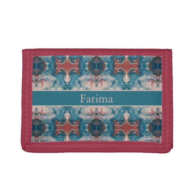 Azure Bloom, custom Trifold Wallet (Front)