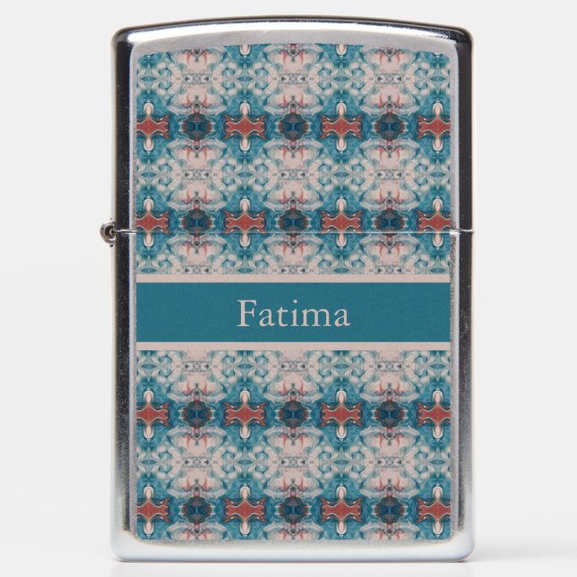 Azure Bloom, custom Zippo Lighter (Front)