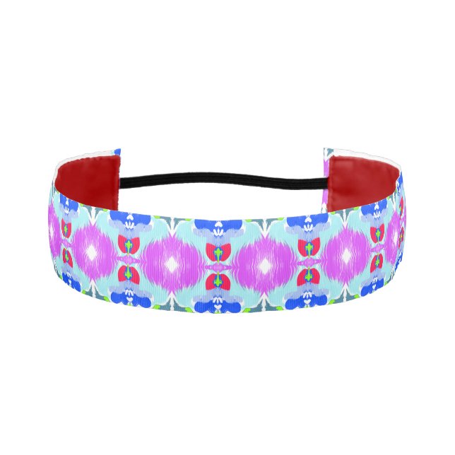 Azure Bloom Kaleidoscope Athletic Headband (Front)