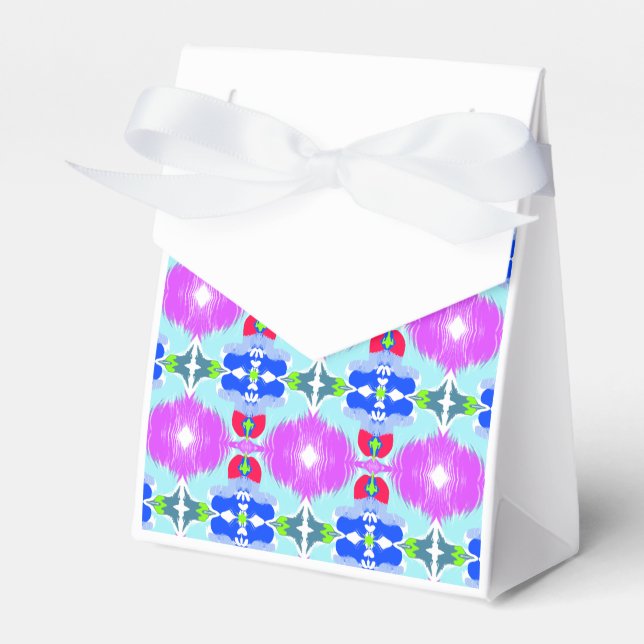 Azure Bloom Kaleidoscope Favor Boxes (Front Side)