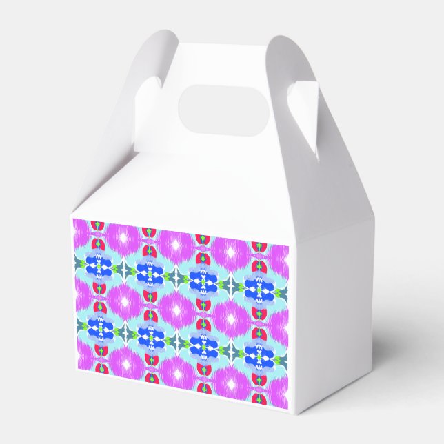 Azure Bloom Kaleidoscope Favor Boxes (Front Side)