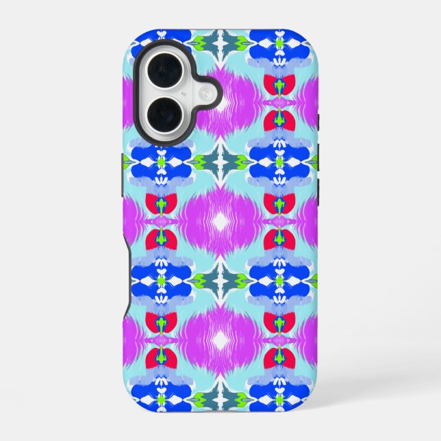 Azure Bloom Kaleidoscope iPhone Case (Back)