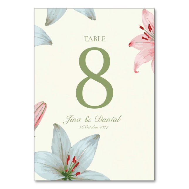 Azure Bloom  Table Number (Back)