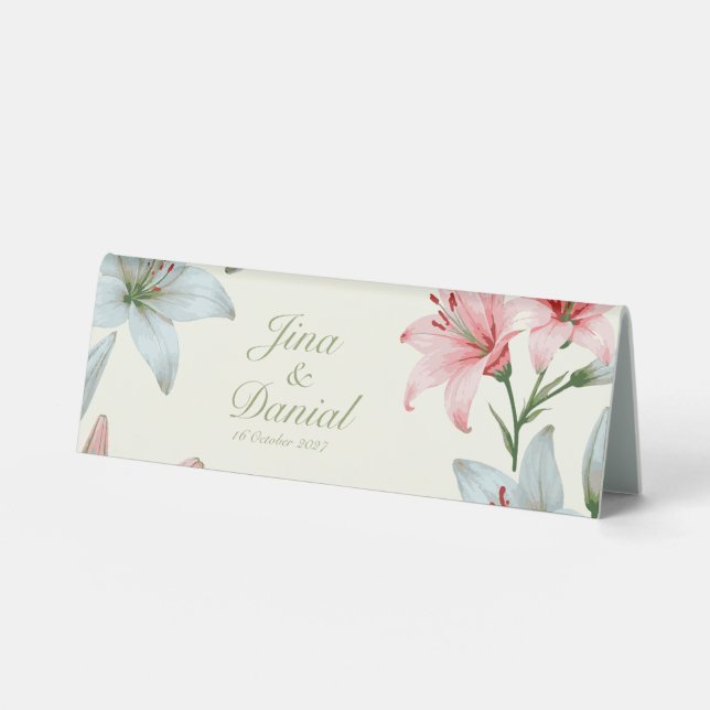 Azure Bloom Table Tent (Front)