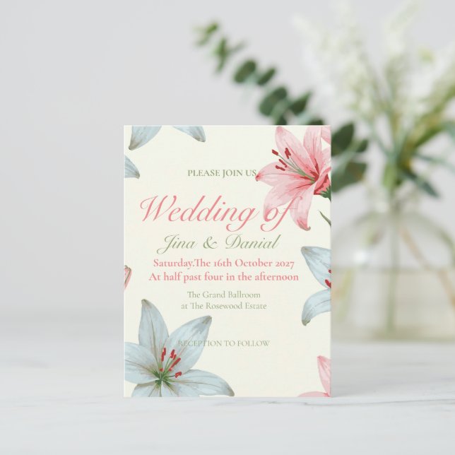 Azure Bloom V03 Postcard (Standing Front)