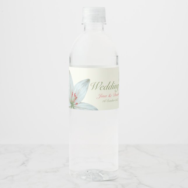 Azure Bloom Water Bottle Label (Front)