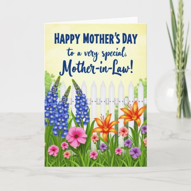 Azure Blooms Mothers Day Wish Card (Front)