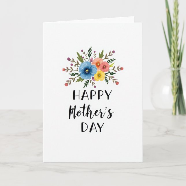 Azure Blossom Mothers Card (Front)