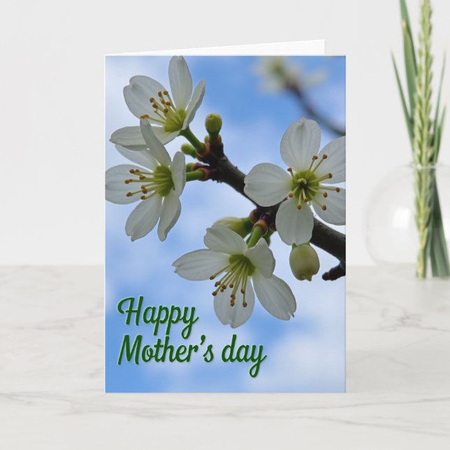 Azure Blossom Mothers Day Card (Front)