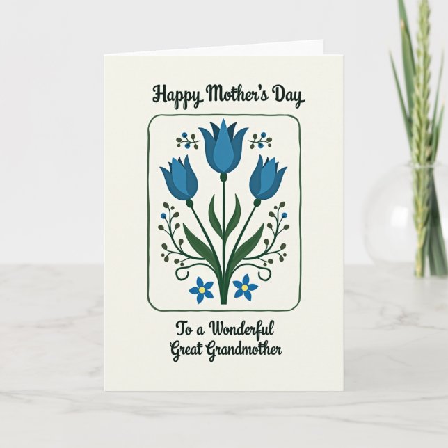 Azure Blossom Mothers Day Love Card (Front)