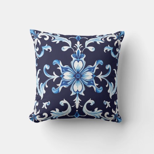 azure blossom outdoor pillow
