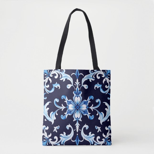 azure blossom tote bag (Front)