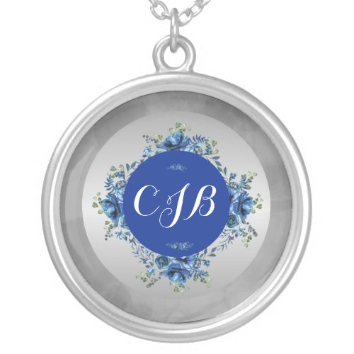 Azure Blossoms A Symphony of Spring Silver Plated Necklace