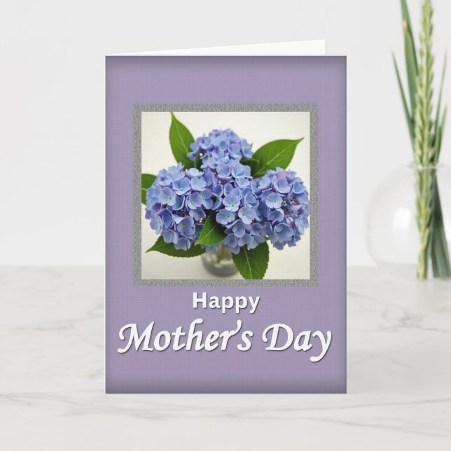 Azure Blossoms Mothers Day Card (Front)