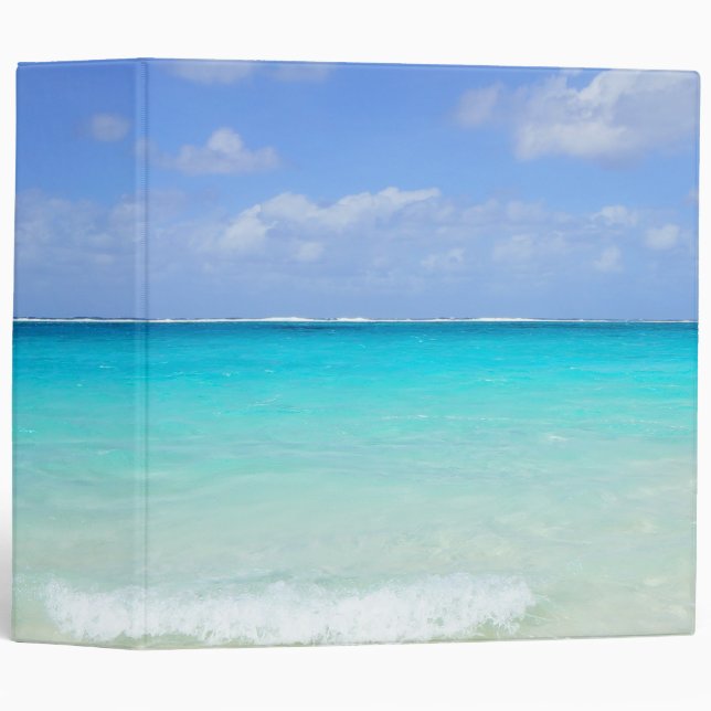 Azure Blue Caribbean Tropical Beach Binder (Front/Spine)