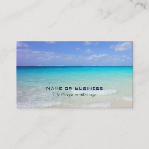 Azure Blue Caribbean Tropical Beach Business Card