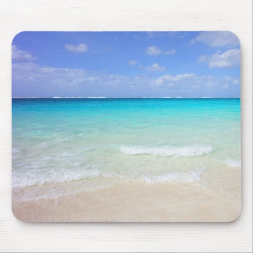 Azure Blue Caribbean Tropical Beach Mouse Pad