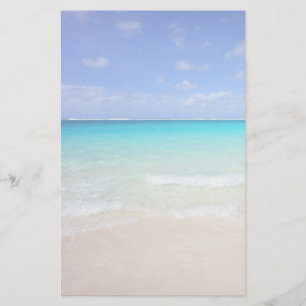 Azure Blue Caribbean Tropical Beach Stationery