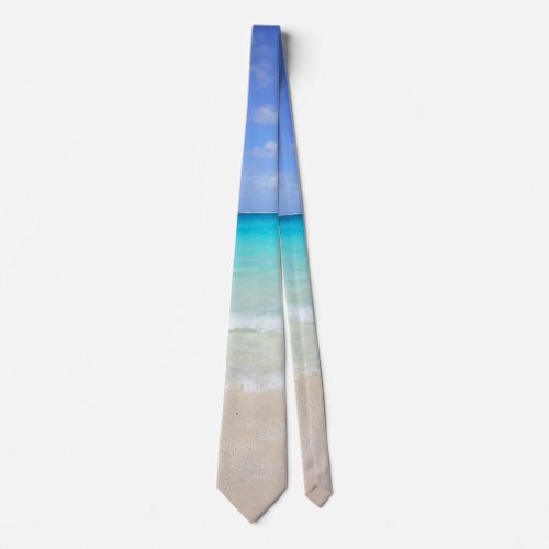 Azure Blue Caribbean Tropical Beach Tie