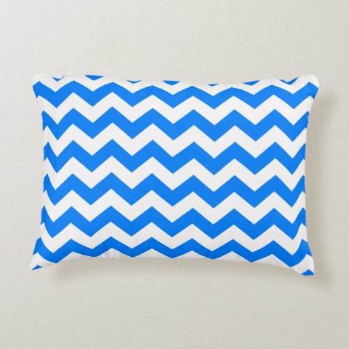 Azure Blue Chevron Accent Pillow