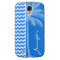 Azure Blue Chevron; Summer Palm