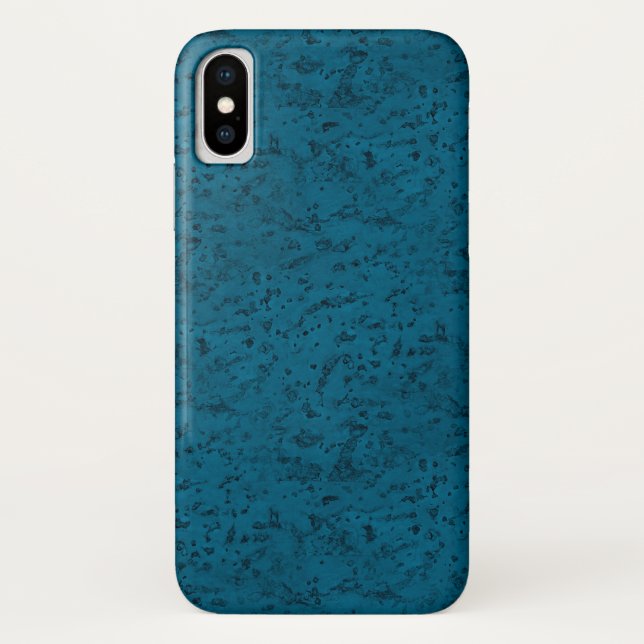 Azure Blue Cork Look Wood Grain Case-Mate iPhone Case (Back)