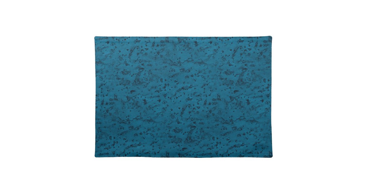 Azure Blue Cork Look Wood Grain Placemat
