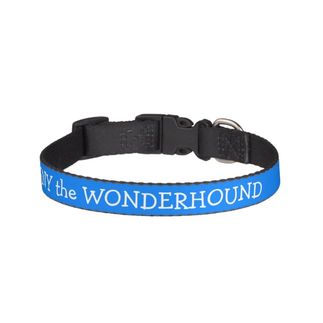 Azure Blue Dog Collar Personalized (Front)