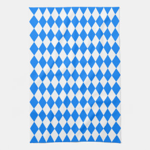 Azure Blue Harlequin Kitchen Towel