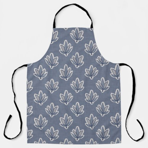 Azure Blue Leaf linen look  Apron