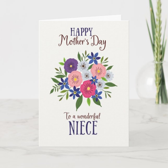 Azure Blue Mothers Day Card (Front)