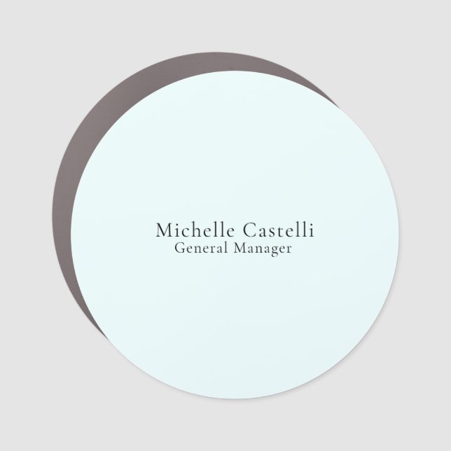 Azure Blue Professional Unique Classical Simple Car Magnet (Front)