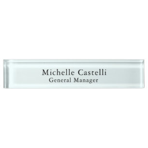 Azure Blue Professional Unique Classical Simple Desk Name Plate