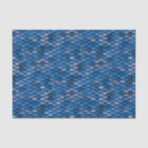 Azure Blue & Silver Snake/Dinosaur Dragon Scale Tissue Paper