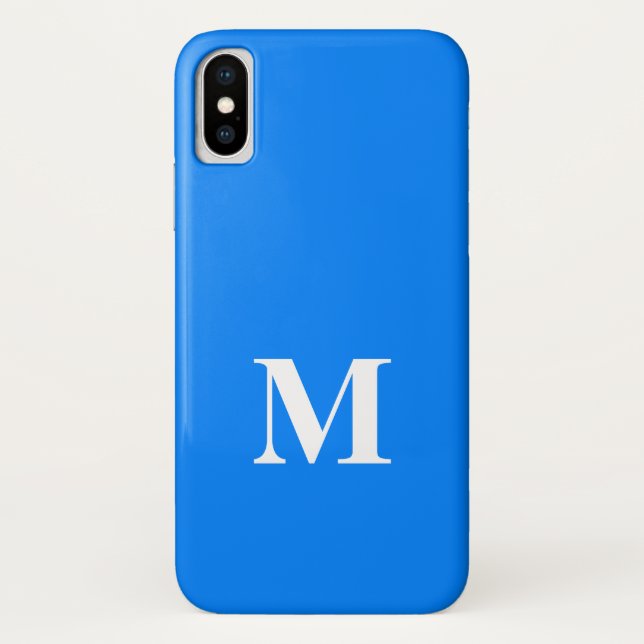 AZURE BLUE Solid Background iPhone X Case (Back)