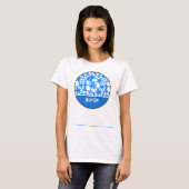 Azure Blue Tropical Hibiscus; Personalized T-Shirt (Front Full)